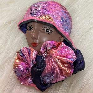 Pink, Purple, Blue, Orange, & Black Iridescent-like RARE Handmade Brooch